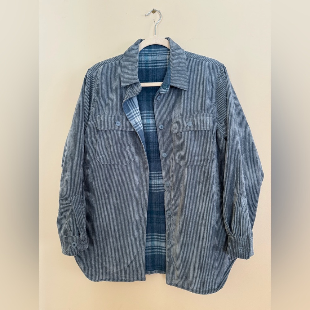 Love Tree Reversible Corduroy Fleece Shirt Jacket